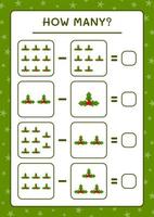 combien de baies de houx, jeu pour enfants. illustration vectorielle, feuille de calcul imprimable vecteur