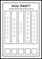 combien de cup cake, jeu pour enfants. illustration vectorielle, feuille de calcul imprimable vecteur