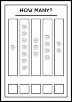 combien de tasse de noël, jeu pour enfants. illustration vectorielle, feuille de calcul imprimable vecteur