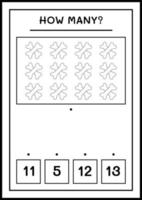 combien d'os, jeu pour enfants. illustration vectorielle, feuille de calcul imprimable vecteur