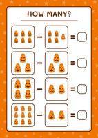 combien de citrouille, jeu pour enfants. illustration vectorielle, feuille de calcul imprimable vecteur