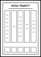 combien de chauve-souris, jeu pour enfants. illustration vectorielle, feuille de calcul imprimable vecteur