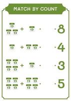 match par décompte de calendrier, jeu pour enfants. illustration vectorielle, feuille de calcul imprimable vecteur