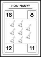 combien de cloche de noël, jeu pour enfants. illustration vectorielle, feuille de calcul imprimable vecteur