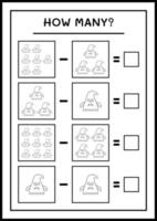 combien de fantômes, jeu pour enfants. illustration vectorielle, feuille de calcul imprimable vecteur