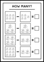 combien de cloche de noël, jeu pour enfants. illustration vectorielle, feuille de calcul imprimable vecteur