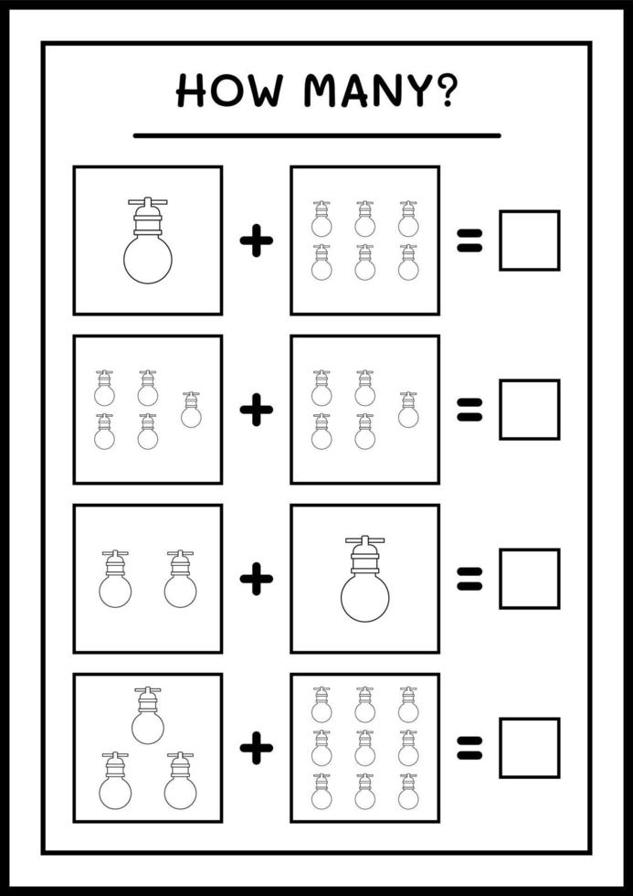 quantas luzes de natal, jogo para crianças. ilustração vetorial, planilha para impressão vetor