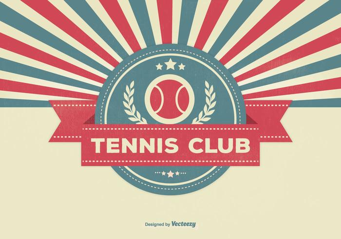 Ilustração retro do clube do tênis do estilo vetor