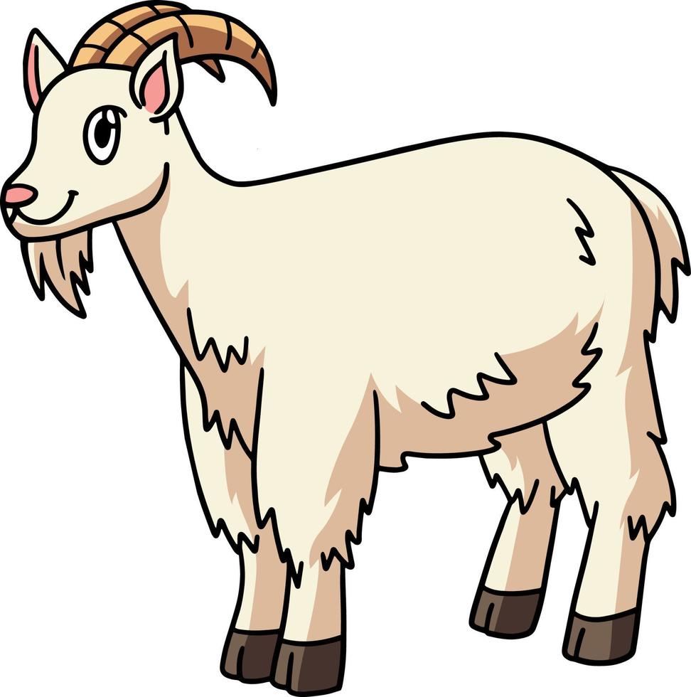 ilustração de clipart colorida de desenho animado de cabra animal vetor