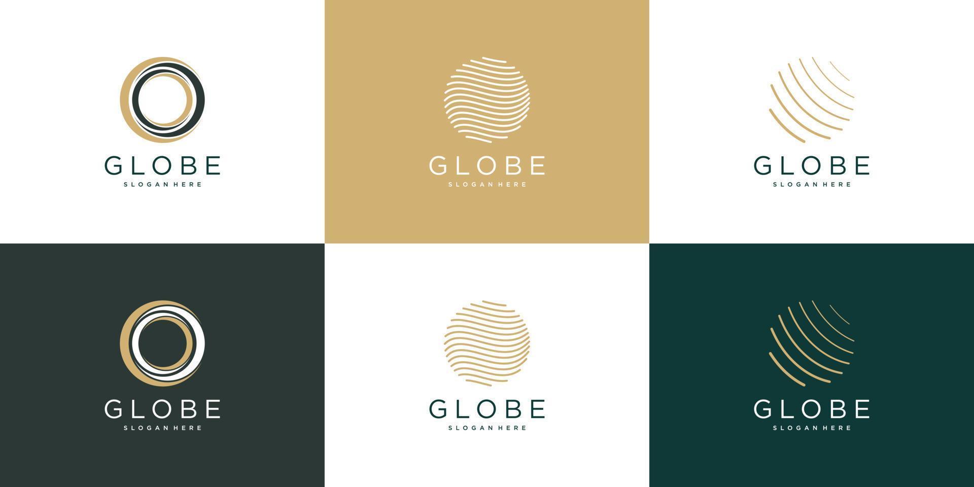 design de logotipo global com vetor premium de conceito único criativo