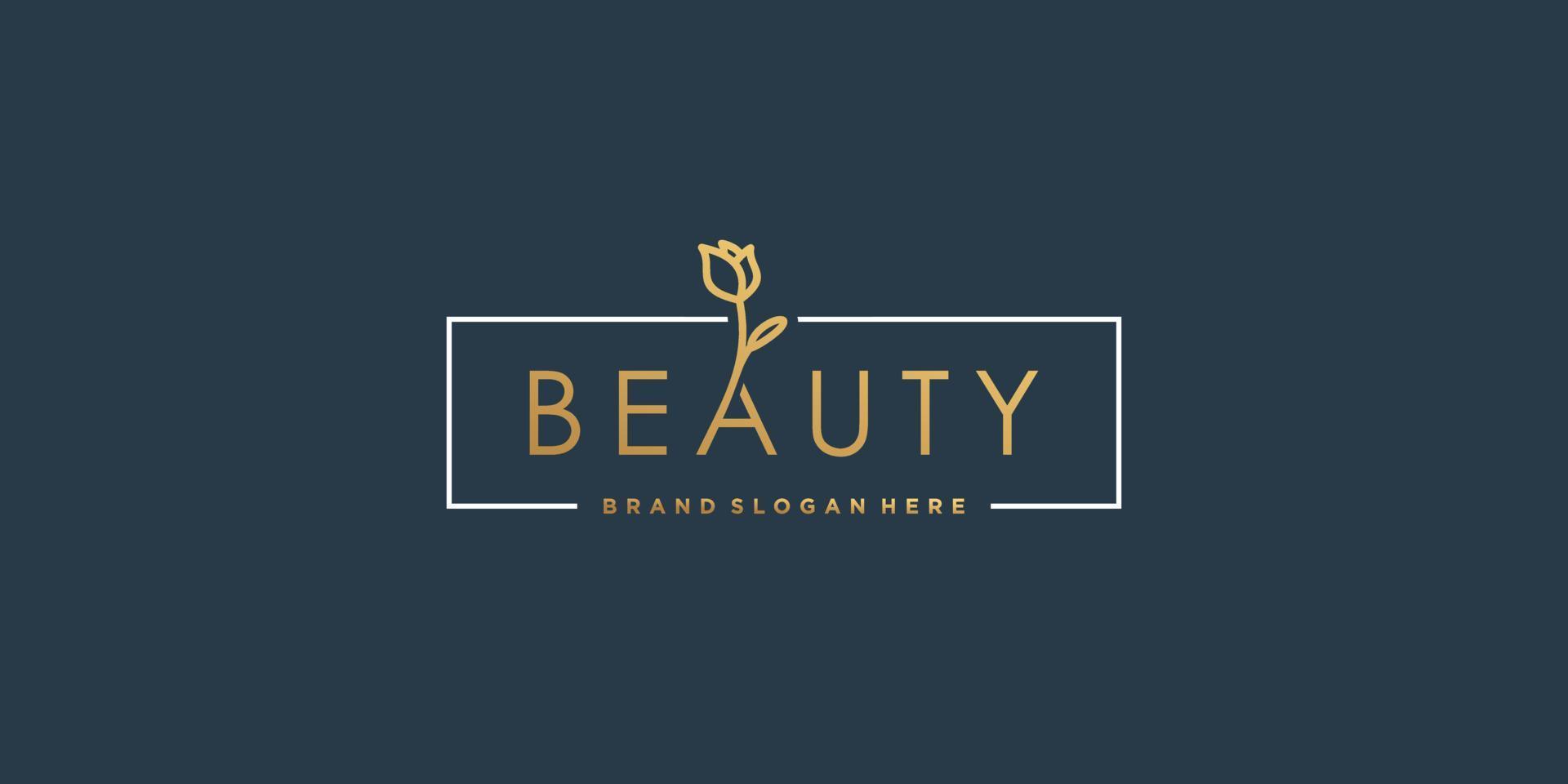 design de logotipo de beleza para vetor premium de mulher