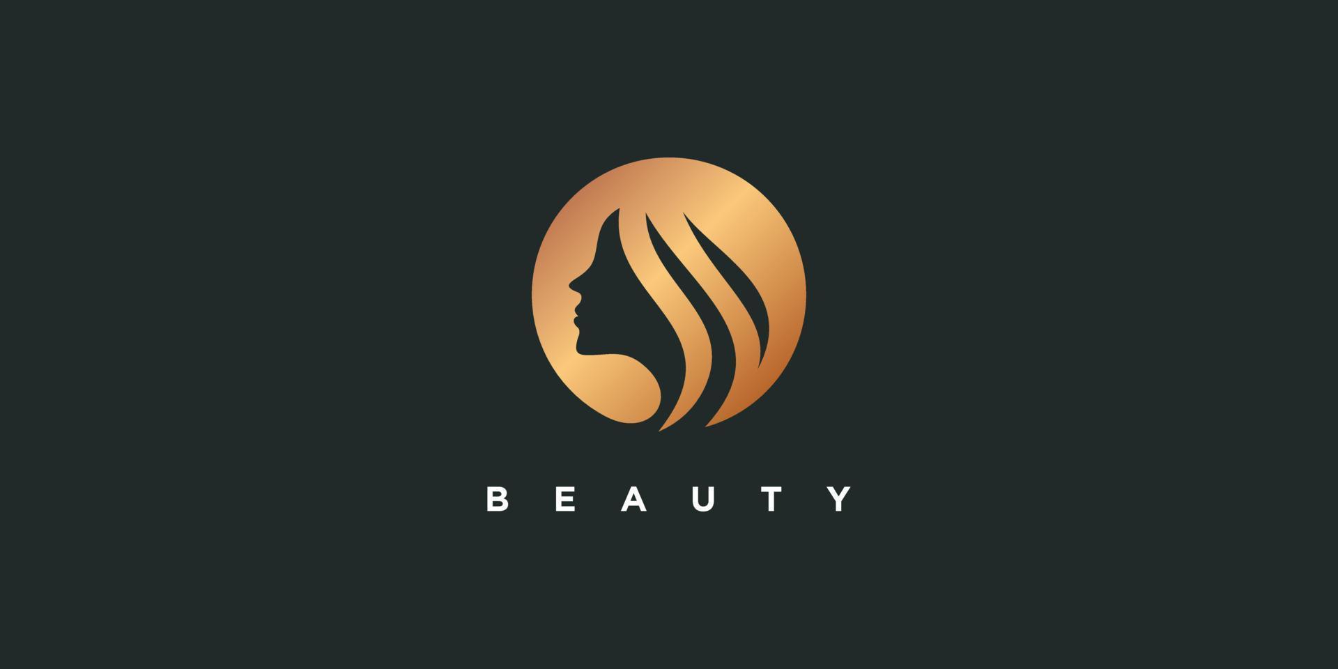 design de logotipo de beleza com vetor premium de conceito abstrato criativo