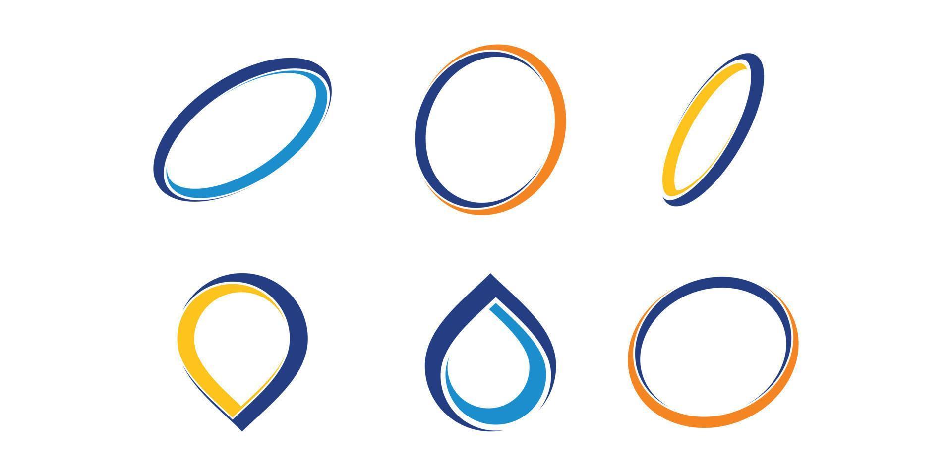 vetor de design de logotipo de anel com conceito de elemento criativo de círculo, pino e gota