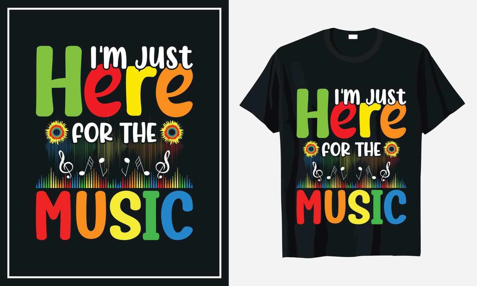 eu estou aqui para mim música de volta ao vetor de design de t-shirt da escola