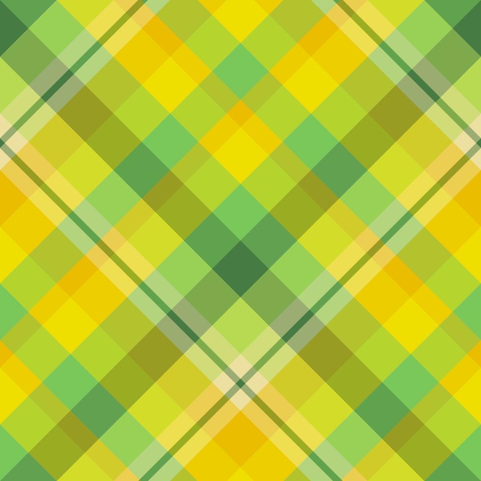 padrão sem costura em incríveis cores verdes e amarelas de verão para xadrez, tecido, têxtil, roupas, toalha de mesa e outras coisas. imagem vetorial. 2 vetor