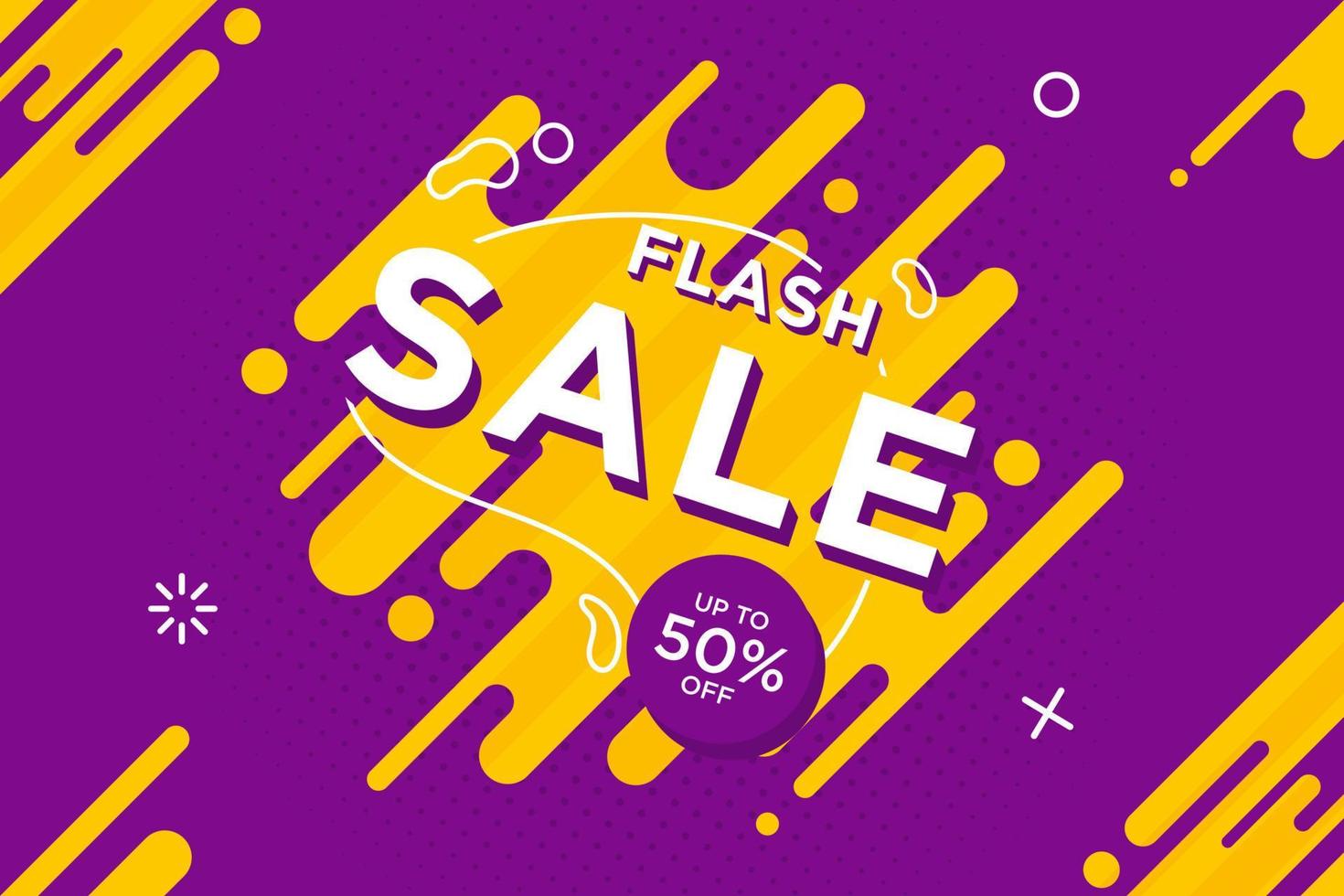 promoção de modelo de banner de desconto de venda flash vetor