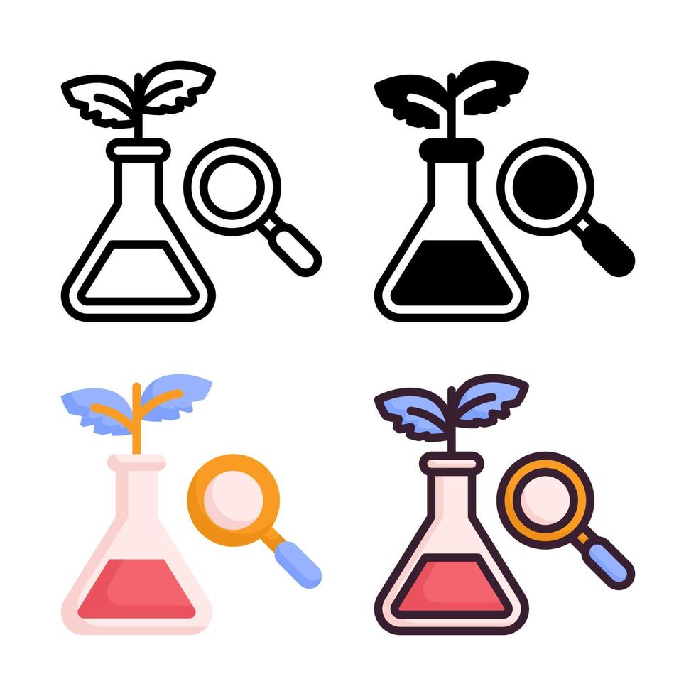 coleção de estilo de conjunto de ícones de microbiologia vetor
