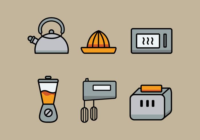 Conjunto de Ilustração de Utensílios de Cozinha do Vector