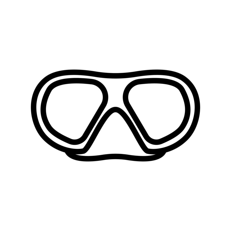 óculos de mergulho protetores ovais com ilustração de contorno de vetor de ícone de ponte de nariz