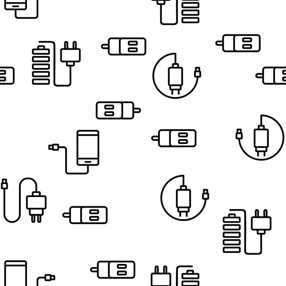 padrão sem emenda de vetor de dispositivo de energia de carregador