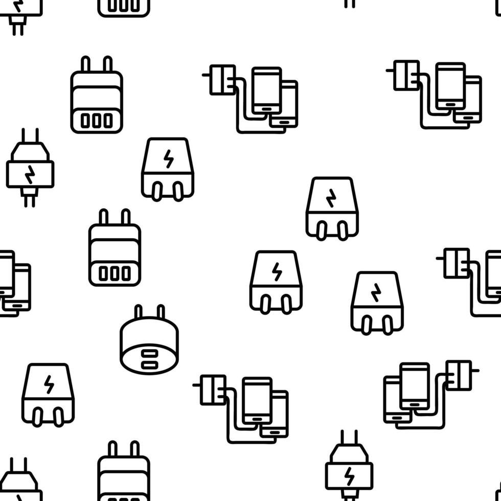 padrão sem emenda de vetor de dispositivo de energia de carregador