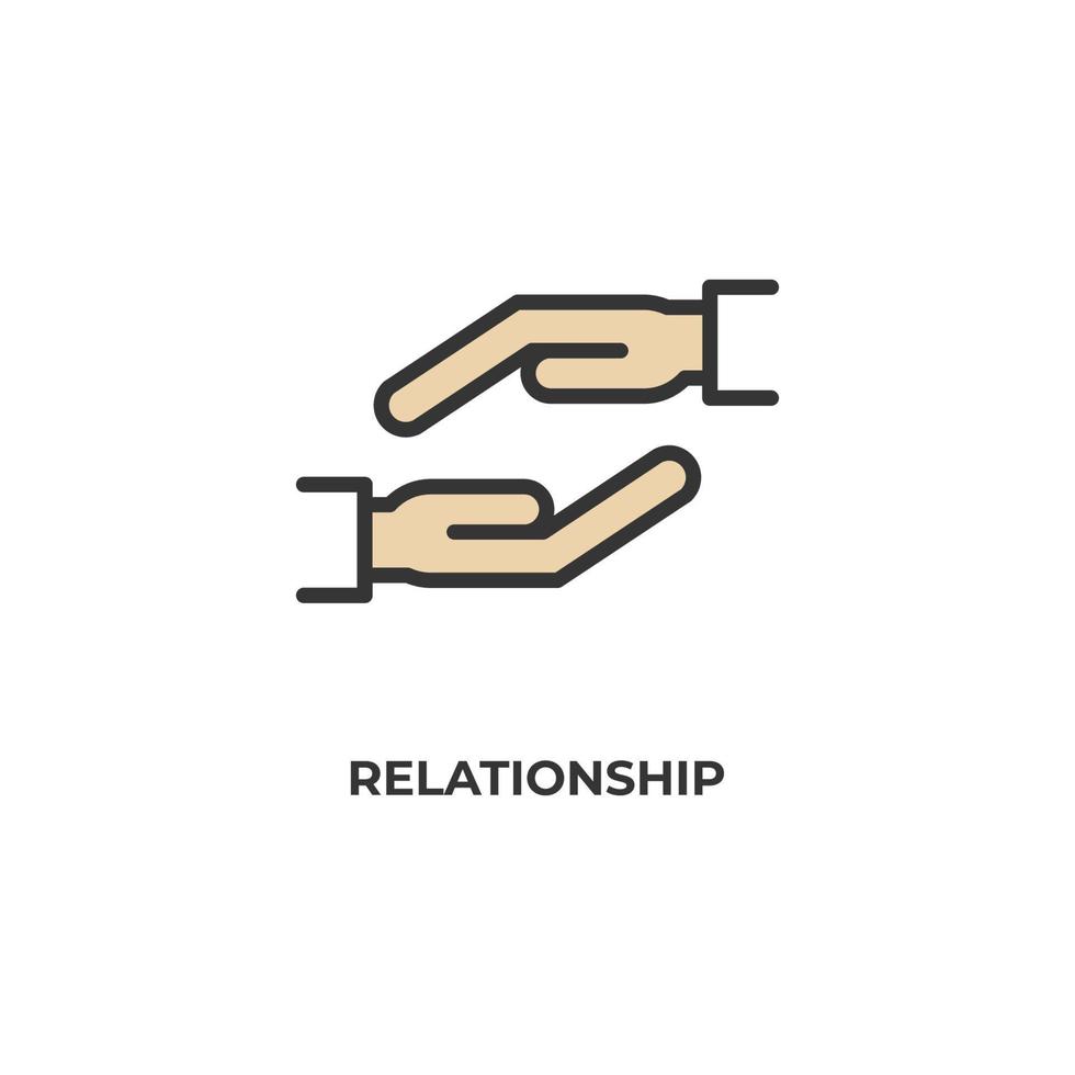 ícone de vetor de relacionamento. ilustração em vetor design plano colorido. gráficos vetoriais