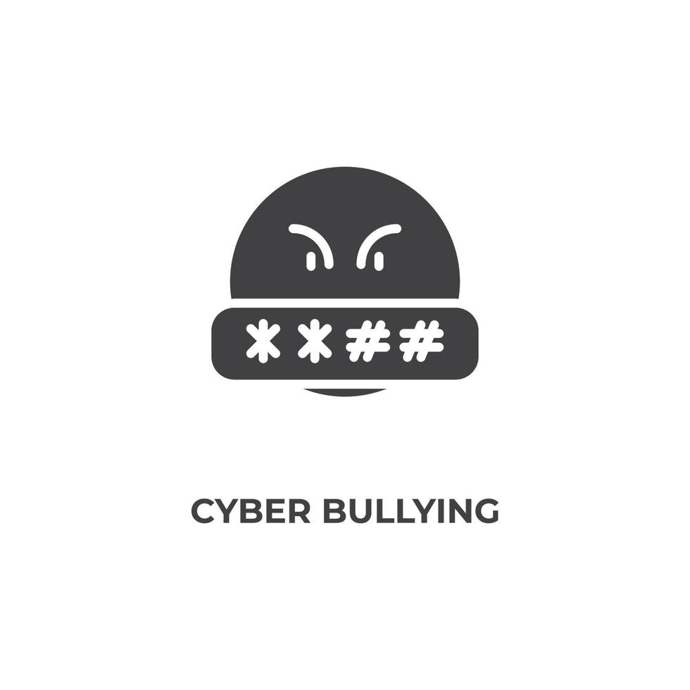 sinal vetorial do símbolo de cyber bullying é isolado em um fundo branco. cor do ícone editável. vetor