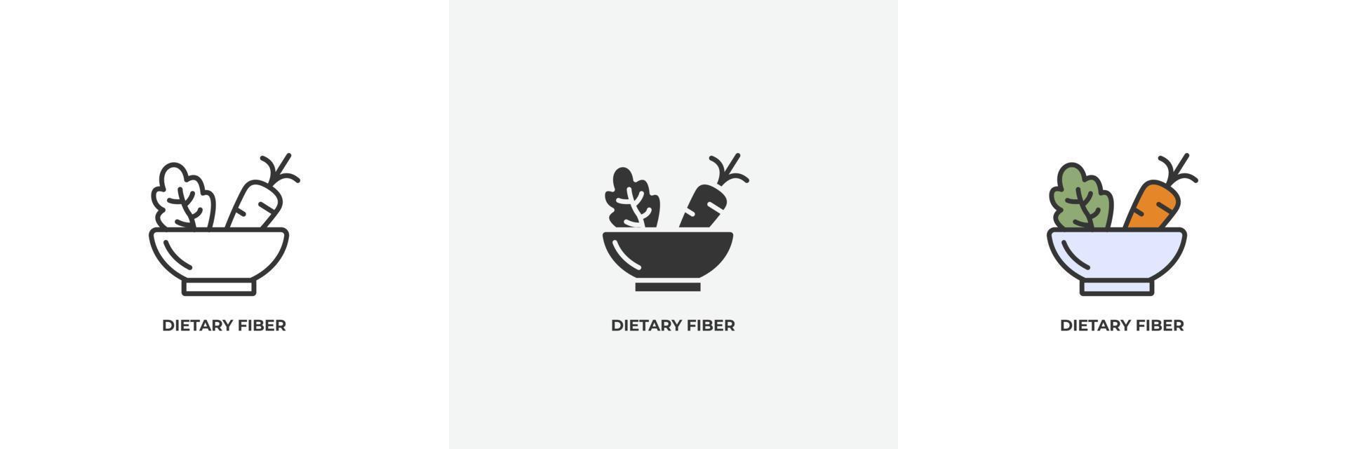 ícone de fibra dietética. linha, versão colorida de contorno sólido e preenchido, contorno e sinal de vetor preenchido. símbolo de ideia, ilustração do logotipo. gráficos vetoriais