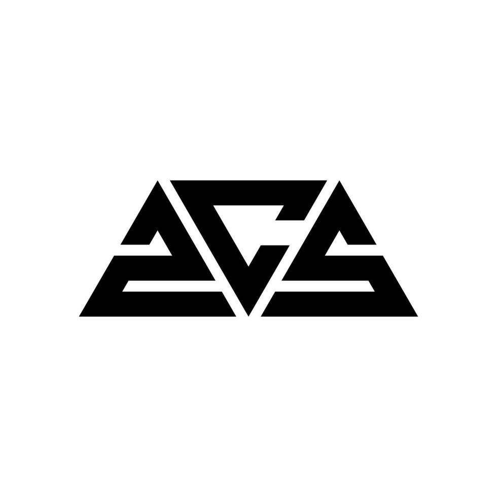 design de logotipo de letra de triângulo zcs com forma de triângulo. monograma de design de logotipo de triângulo zcs. modelo de logotipo de vetor de triângulo zcs com cor vermelha. zcs logotipo triangular logotipo simples, elegante e luxuoso. zcs