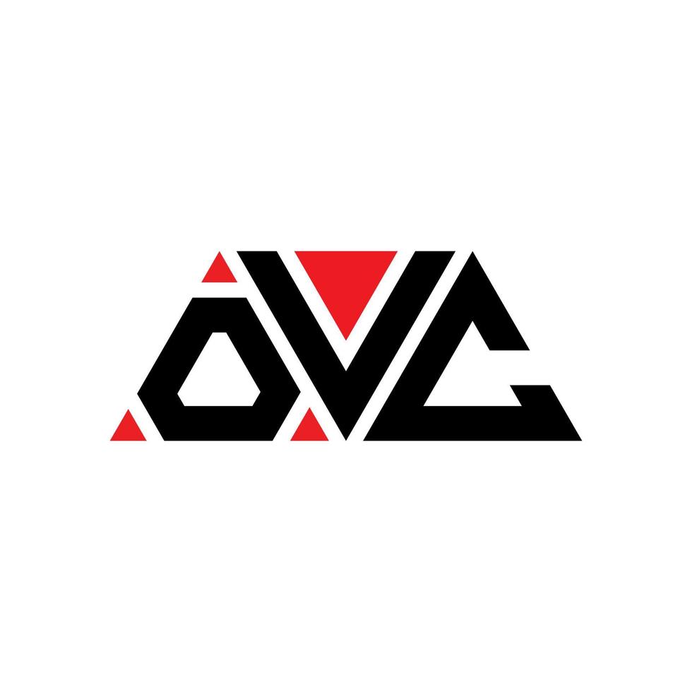 design de logotipo de letra triângulo ovc com forma de triângulo. monograma de design de logotipo de triângulo ovc. modelo de logotipo de vetor de triângulo ovc com cor vermelha. logotipo triangular ovc logotipo simples, elegante e luxuoso. ovc