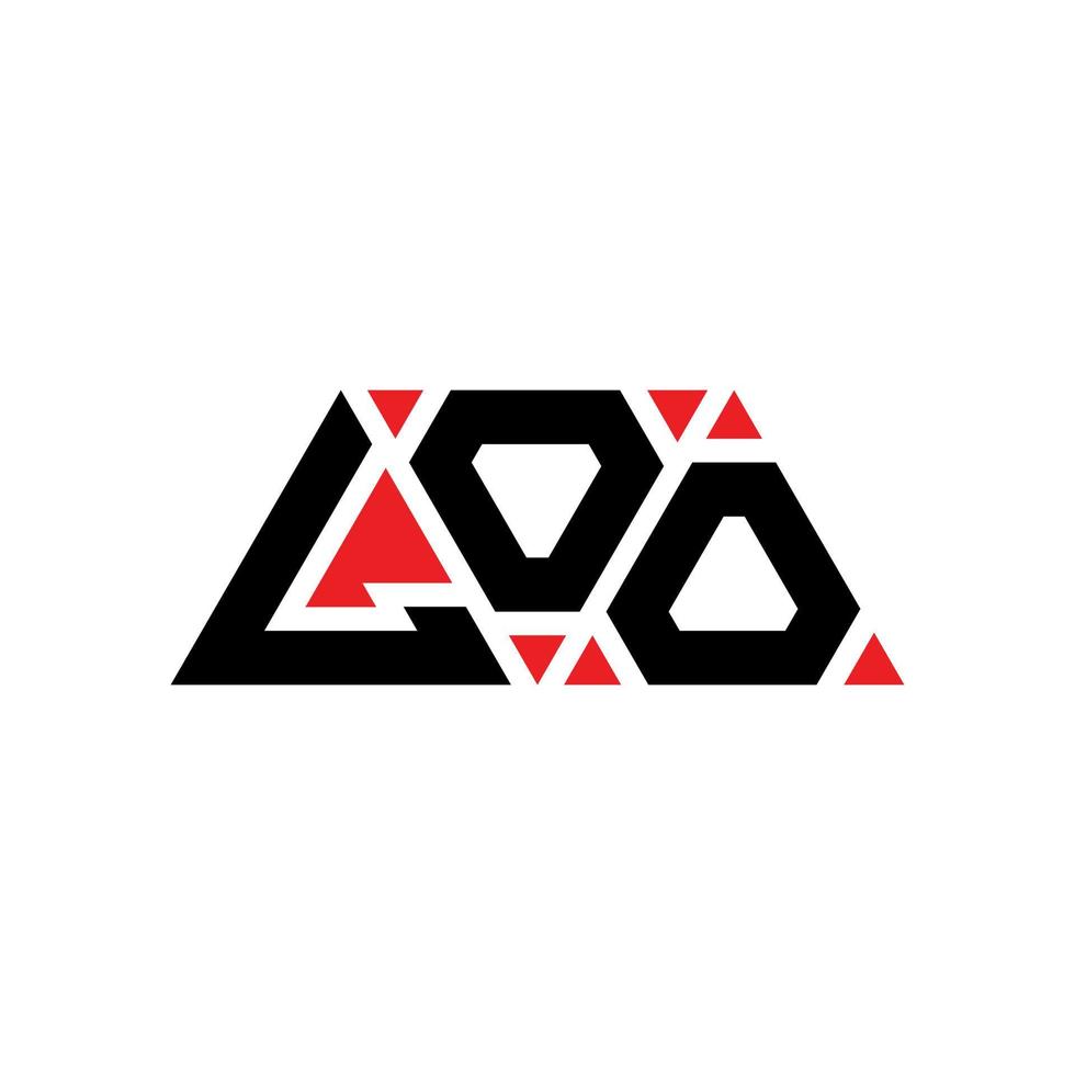 design de logotipo de letra de triângulo loo com forma de triângulo. monograma de design de logotipo de triângulo de banheiro. modelo de logotipo de vetor loo triângulo com cor vermelha. logotipo triangular loo logotipo simples, elegante e luxuoso. banheiro