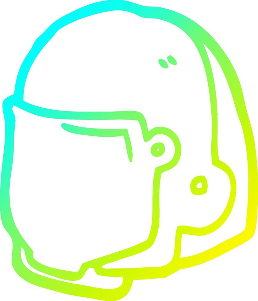 Capacete de espaço de desenho de desenho de linha de gradiente frio vetor