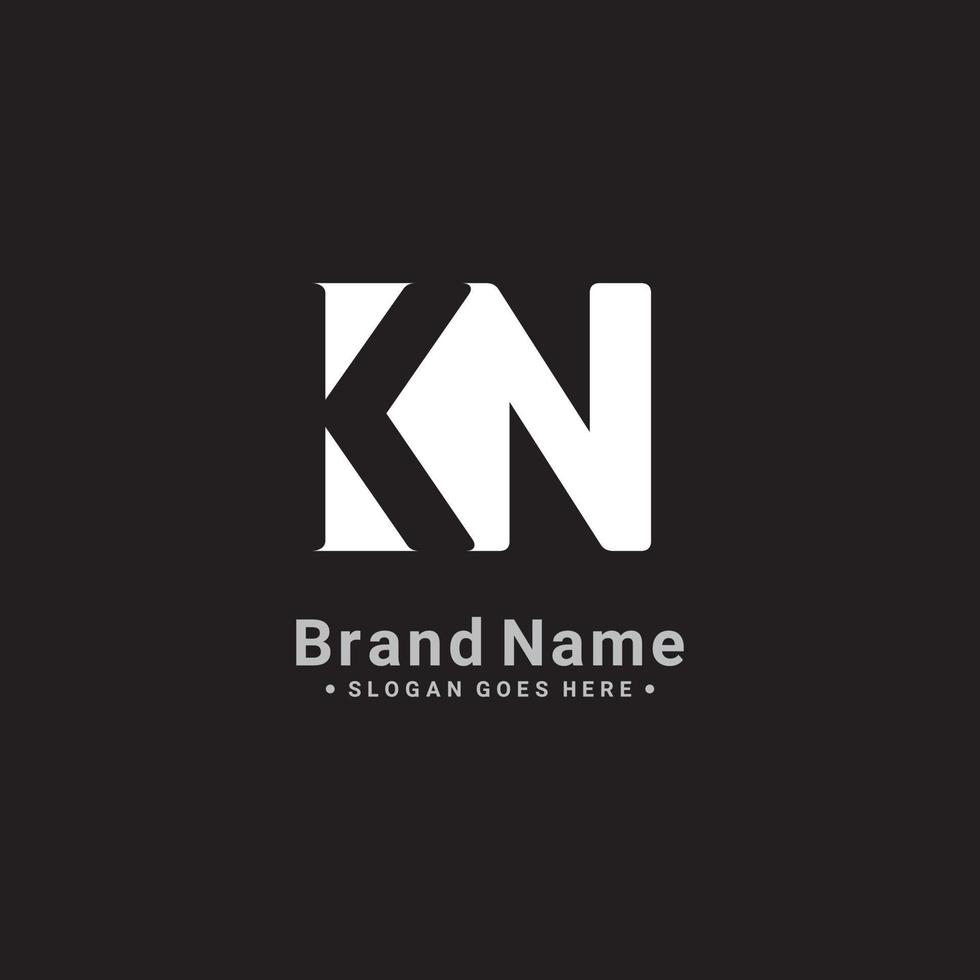 logotipo comercial mínimo para alfabeto kn - logotipo da letra inicial k e n vetor