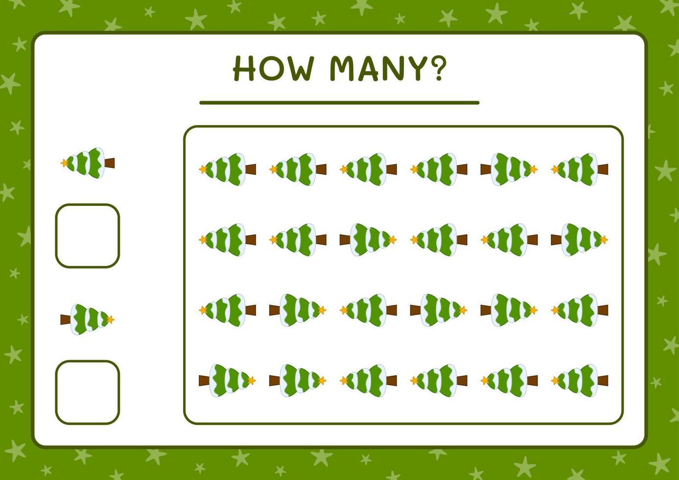 quantas árvore de natal, jogo para crianças. ilustração vetorial, planilha para impressão vetor