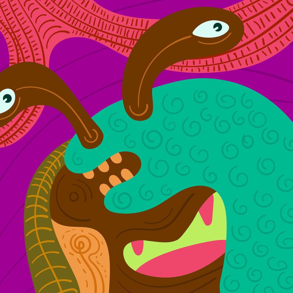 ilustração de doodle abstrata desenhada de mão colorida vetor