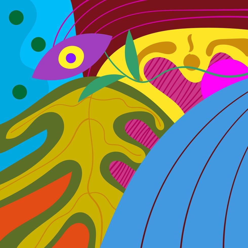 fundo de doodle abstrato desenhado à mão colorida vetor