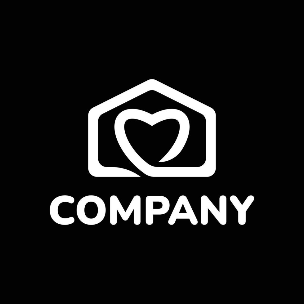 logotipo de casa de amor simples e moderno. design de logotipo imobiliário vetor