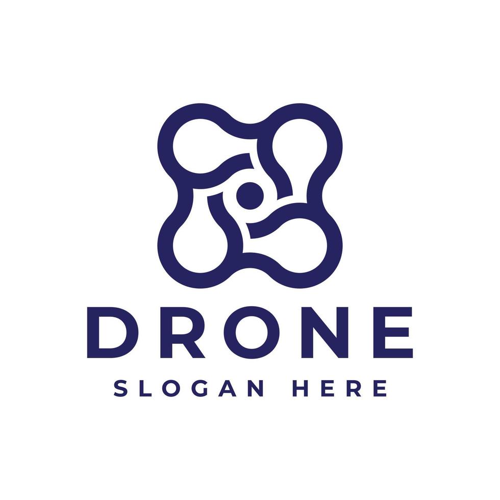 design de logotipo de fotografia de drone moderno vetor