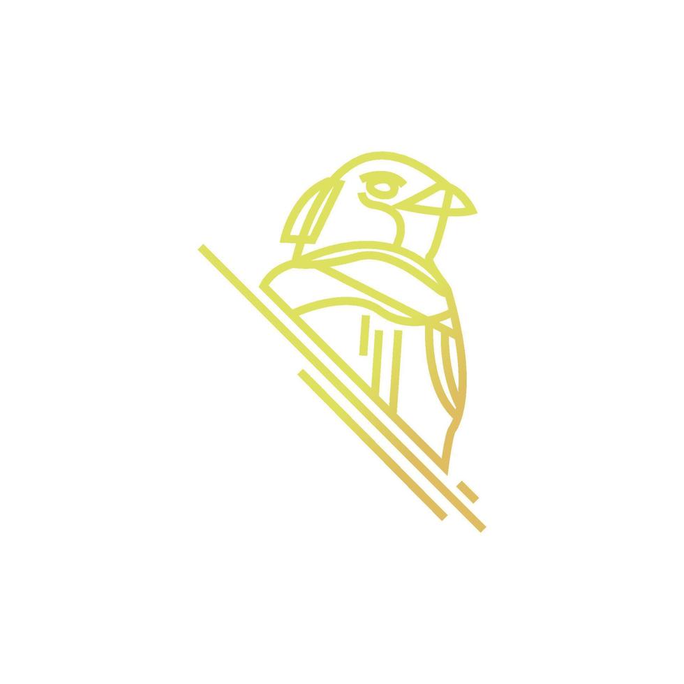 efeito de linha de logotipo de pássaro dourado vetor