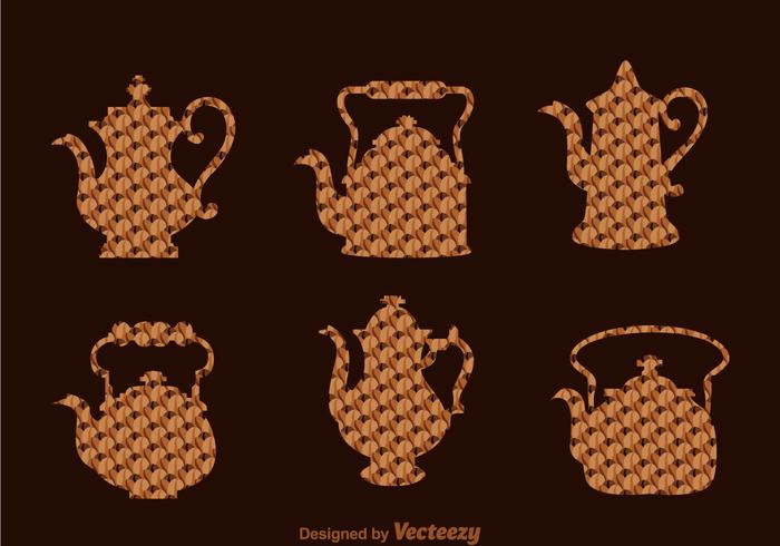 Café árabe e pote de chá vetor