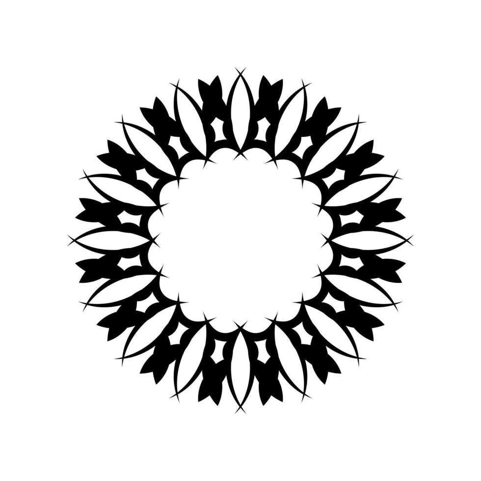 mandala indiana preto e branco. logotipo preto e branco. tecelagem de elementos de design. vetor de logotipos de ioga.