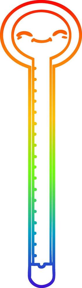 termômetro de desenho de desenho de linha de gradiente de arco-íris vetor