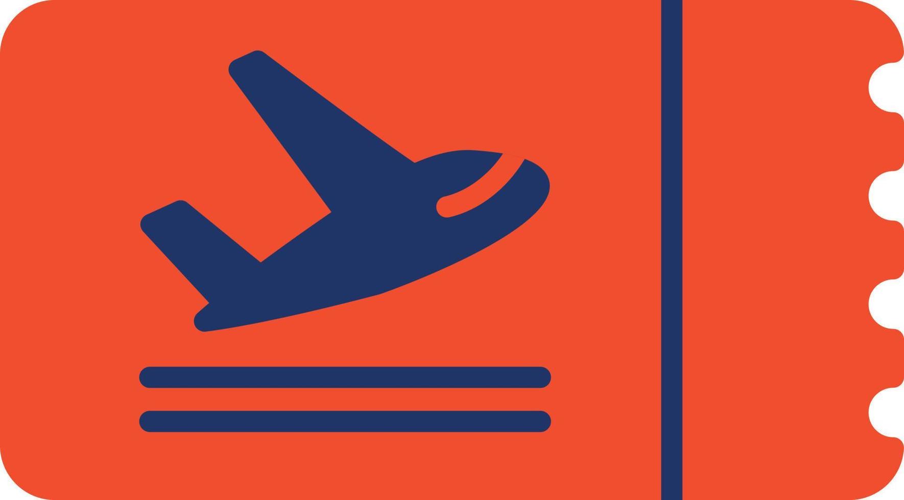 ícone de cor do bilhete de avião vetor