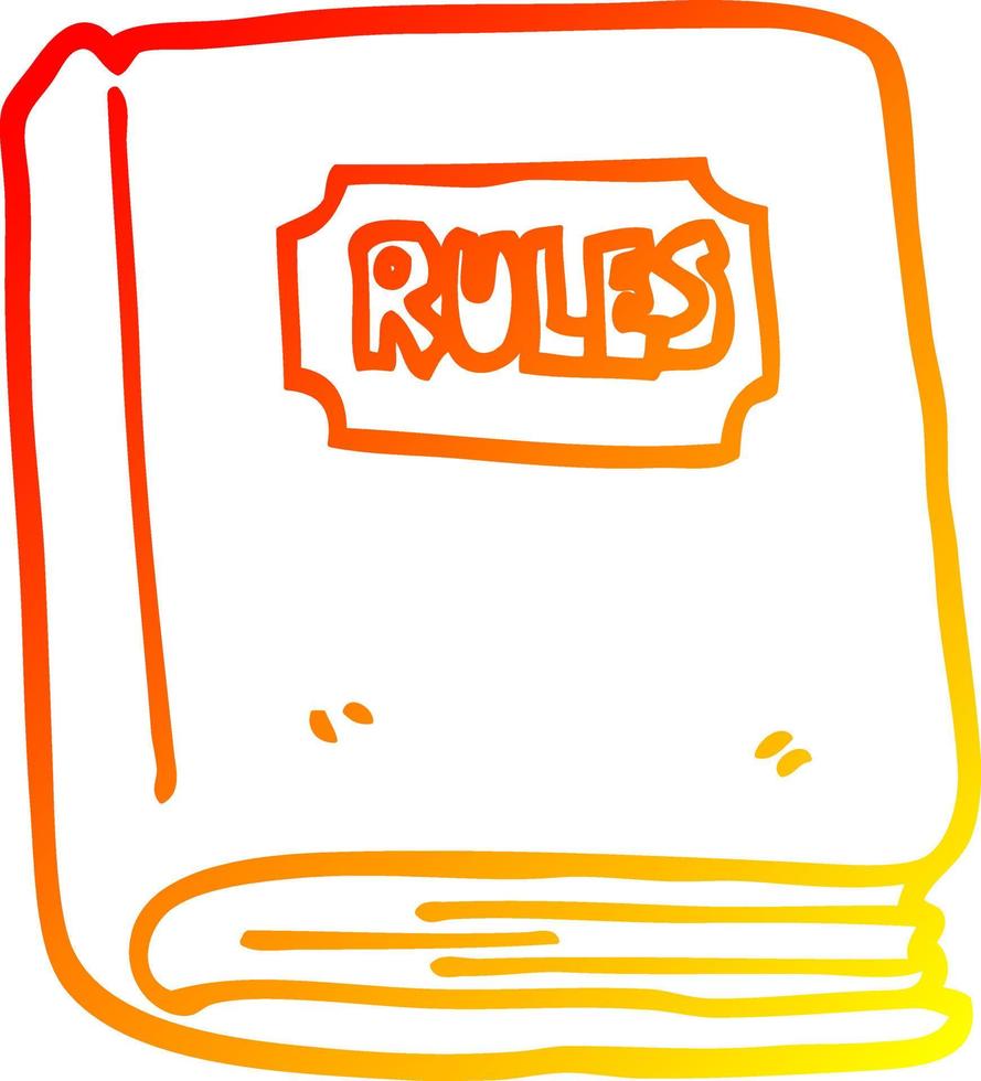 livro de regras de desenho animado de desenho de linha de gradiente quente vetor