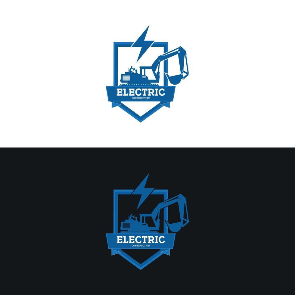 ilustração em vetor azul de design de logotipo de construção elétrica