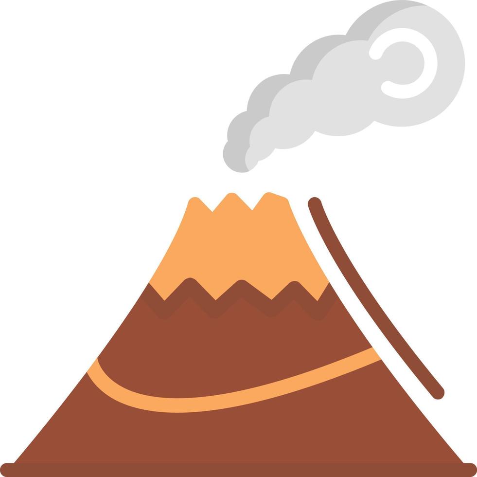 ícone plano de vulcão vetor