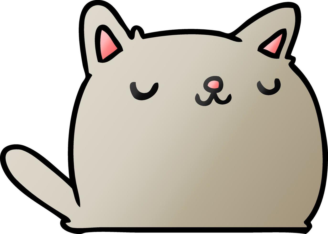 desenho de gradiente de gato kawaii fofo vetor