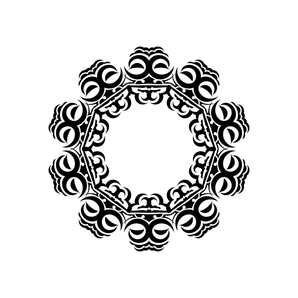 ornamento redondo branco preto mandala vintage para design vetor