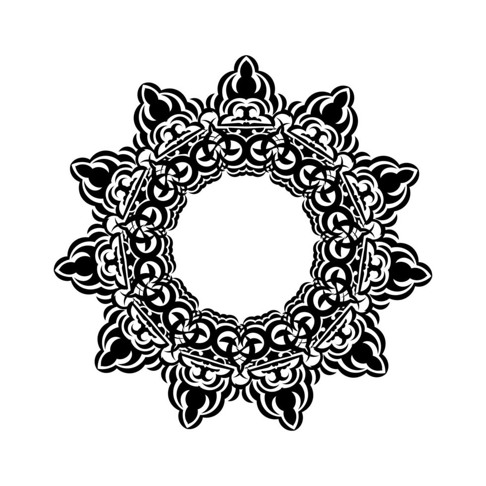 ornamento redondo branco preto mandala vintage para o projeto. Isolado em um fundo branco. ilustração vetorial. vetor