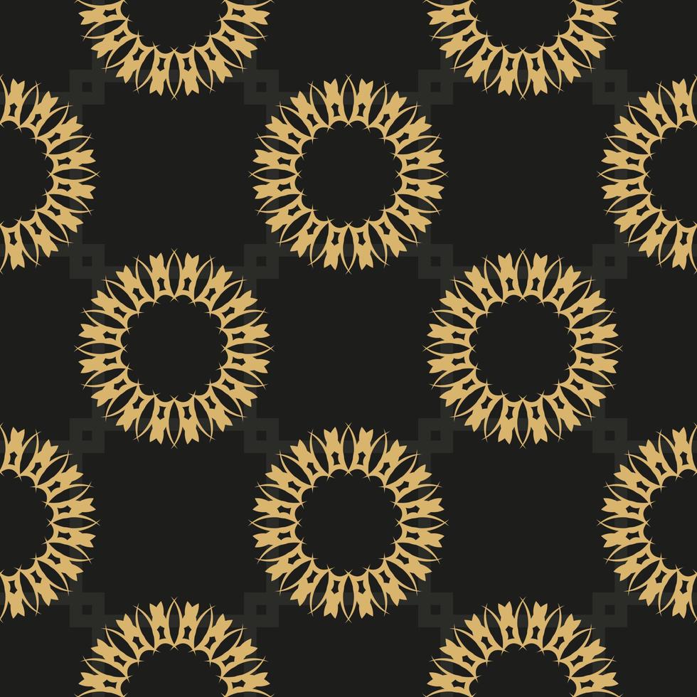 de fundo vector sem costura abstrato preto e amarelo chinês. papel de parede em um modelo de estilo vintage. elemento floral indiano. ornamento para papel de parede, tecido, embalagem, embalagem.